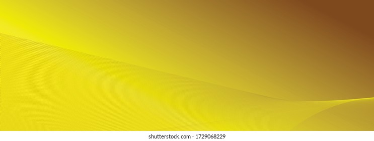 Gradiente de color amarillo claro y marrón, fondo vectorial vacío, plantilla de pancarta de cabecera, líneas onduladas delgadas, concepto moderno de tecnología
