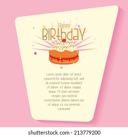 a light yellow card with some text and a birthday on a pink background