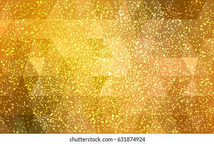 Light yellow christmas postcard low polygon background. Vector illustration consisting of triangles. Abstract triangular polygonal origami or crystal design of New Year celebration.
