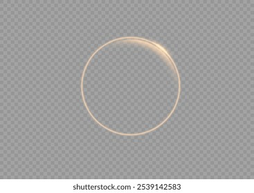 Light yellow circle. The energy flow tunnel. Curve light effect of white line. Abstract luxury white light vector flare semicircle and spark light effect. Luminous white circle portal. Ring line