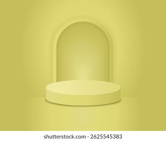 Light Yellow Circle Pedestal Podium EPS Vector