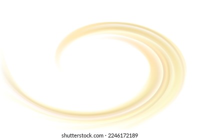 Light yellow color eddy flow aqua banner of rippled surface. Closeup view text space glowing center. Sweet yummy beige tasty volute melted fatty milky beige butter sign icon logo frame border symbol