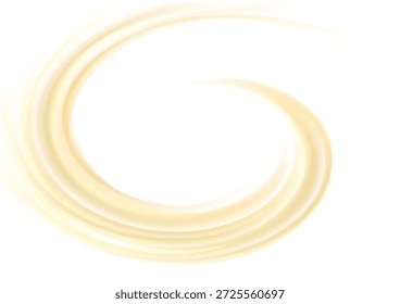 Anuncio de agua de flujo de remolino de color amarillo claro de superficie ondulada. En primer plano ver el espacio de texto que brilla en el centro. Dulce delicioso beige sabroso voluta derretido graso lechoso beige signo de mantequilla icono logo marco símbolo de frontera