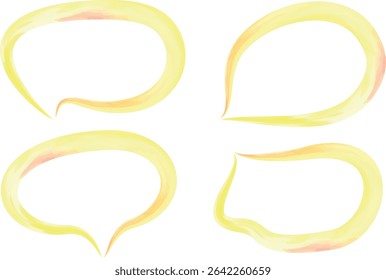 light yellow colorful thick art paint brush outline speech bubbles