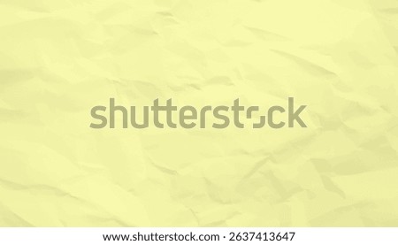 Light yellow crumpled paper texture with soft folds and subtle shadows, ideal for use as a background or graphic design element.