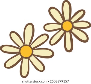 Light yellow daisy flower flay design illustration for deocration on garden and romance event.