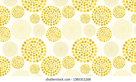 Light Yellow Dotted Concentric Circles Background Pattern Illustrator