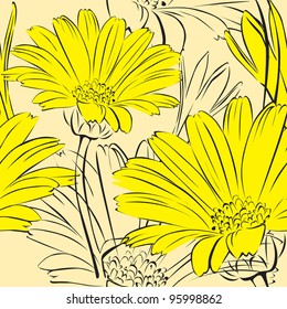 light yellow floral seamless background
