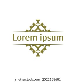 Light Yellow Geometric Diamond Frame with Floral Embellishments Great for beauty product labels