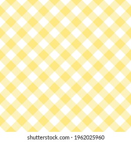Light yellow gingham check pattern. Seamless spring summer vichy background graphic vector for oilcloth, tablecloth, picnic blanket, scrapbook, other modern everyday fashion paper or fabric design.