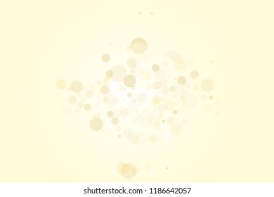 Light yellow, Golden bokeh background. Scalable vector illustration. Pattern with circles of different scale and transparency with overlap. Easy background for banners, web pages, ads, Wallpapers