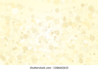 Light yellow, Golden bokeh background. Scalable vector illustration. Pattern with circles of different scale and transparency with overlap. Easy background for banners, web pages, ads, Wallpapers