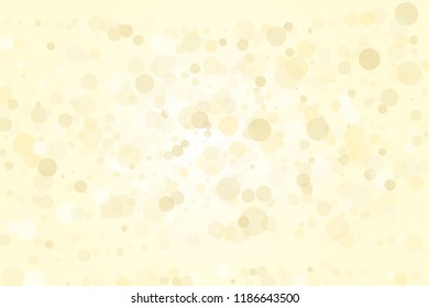Light yellow, Golden bokeh background. Scalable vector illustration. Pattern with circles of different scale and transparency with overlap. Easy background for banners, web pages, ads, Wallpapers