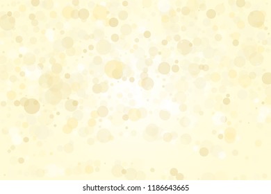 Light yellow, Golden bokeh background. Scalable vector illustration. Pattern with circles of different scale and transparency with overlap. Easy background for banners, web pages, ads, Wallpapers