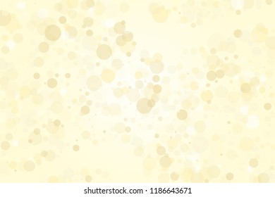 Light yellow, Golden bokeh background. Scalable vector illustration. Pattern with circles of different scale and transparency with overlap. Easy background for banners, web pages, ads, Wallpapers