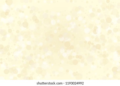 Light yellow, Golden bokeh background. Scalable vector illustration. Pattern with circles of different scale and transparency with overlap. Easy background for banners, web pages, ads, Wallpapers