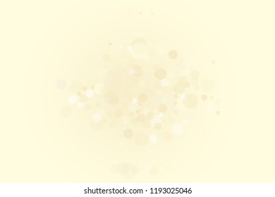 Light yellow, Golden bokeh background. Scalable vector illustration. Pattern with circles of different scale and transparency with overlap. Easy background for banners, web pages, ads, Wallpapers