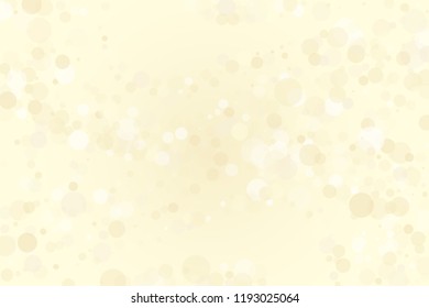 Light yellow, Golden bokeh background. Scalable vector illustration. Pattern with circles of different scale and transparency with overlap. Easy background for banners, web pages, ads, Wallpapers