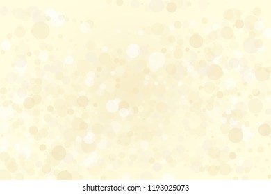 Light yellow, Golden bokeh background. Scalable vector illustration. Pattern with circles of different scale and transparency with overlap. Easy background for banners, web pages, ads, Wallpapers