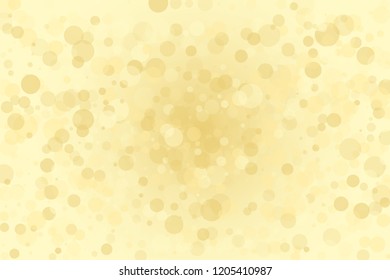 Light yellow, Golden bokeh background. Scalable vector illustration. Pattern with circles of different scale and transparency with overlap. Easy background for banners, web pages, ads, Wallpapers