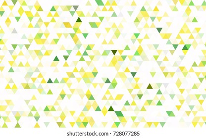 Light yellow, green vector polygonal template. A vague abstract illustration with gradient. Triangular pattern for your business design.