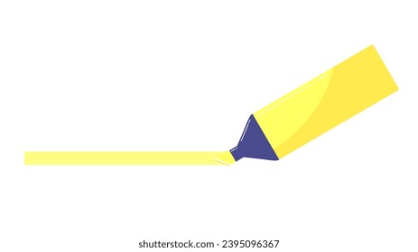 Hellgelber, hellgelber hellgelber Stift einzeln auf weißem Hintergrund. Minimalistische Markierstift. Lernwerkzeug Symbol.