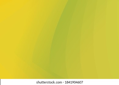 Light yellow and light leaf green abstract background with gradient, design showing sharp corner feather type half round step wise curves on it