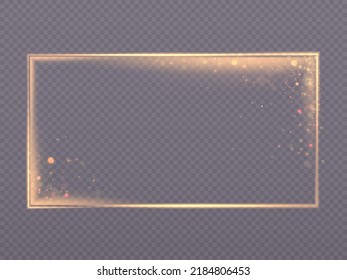 Light yellow neon frame for the design of invitations and advertising.Vector PNG
