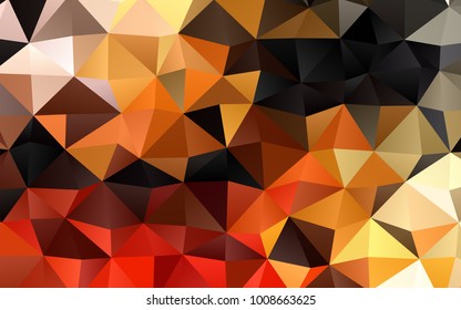 Light Yellow, Orange vector abstract polygonal pattern. Shining illustration, which consist of triangles. Brand-new design for your business.