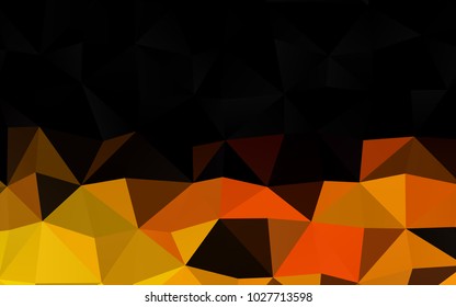 Light Yellow, Orange vector abstract mosaic template. Triangular geometric sample with gradient.  Triangular pattern for your business design.