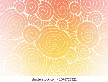 Light Yellow, Orange vector abstract doodle pattern. Shining colored illustration with doodles in Zen tangle style. A completely new design for your business.