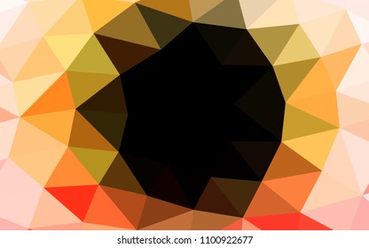 Light Yellow, Orange vector abstract polygonal abstract polygonal. Geometric illustration in Origami style with gradient.  Brand new style for your business design.