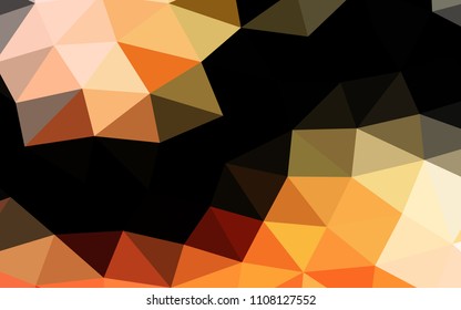 Light Yellow, Orange vector abstract mosaic abstract mosaic. Creative geometric illustration in Origami style with gradient. The polygonal design can be used for your web site.