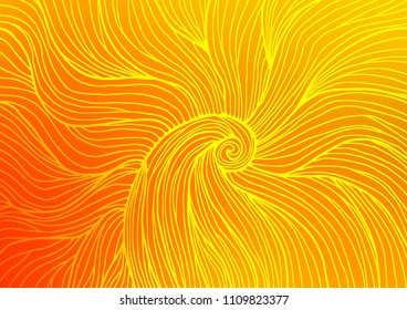 Light Yellow, Orange vector abstract doodle pattern. Shining colored illustration with doodles in Zen tangle style. A new texture for your design.