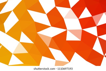 Light Yellow, Orange vector abstract mosaic abstract mosaic. Geometric illustration in Origami style with gradient.  The best triangular design for your business.