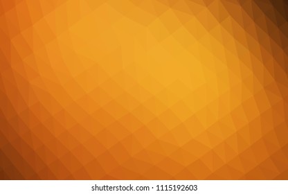 Light Yellow, Orange vector abstract polygonal cover. Creative illustration in halftone style with gradient. Triangular pattern for your business design.
