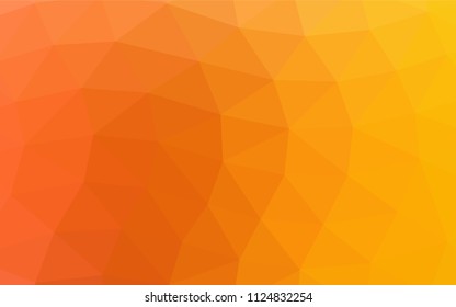 Light Yellow, Orange vector abstract polygonal template. Triangular geometric sample with gradient.  Brand new design for your business.