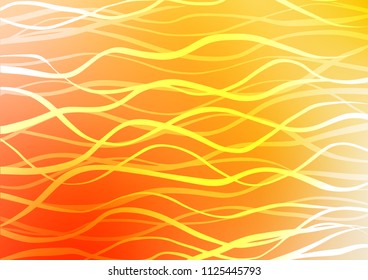 Light Yellow, Orange vector abstract wave doodle pattern. Ethnic elegant natural pattern with gradient. The doodle design can be used for your web site.