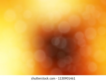 Light Yellow, Orange vector abstract bokeh pattern. Colorful illustration in blurry style with gradient. The best blurred design for your business.