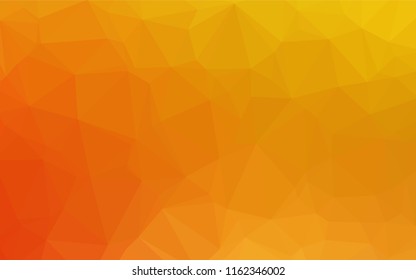 Light Yellow, Orange vector abstract polygonal layout. Shining illustration, which consist of triangles. A new texture for your design.
