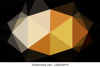 Light Yellow, Orange vector abstract mosaic pattern. Triangular geometric sample with gradient.  A new texture for your design.