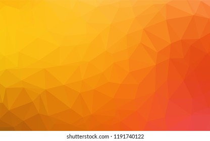 Light Yellow, Orange vector abstract polygonal layout. Shining colored illustration in a Brand new style. Triangular pattern for your business design.