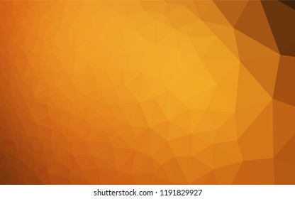 Light Yellow, Orange vector abstract mosaic pattern. Geometric illustration in Origami style with gradient.  Brand new style for your business design.