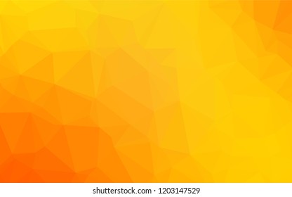 Light Yellow, Orange vector abstract mosaic backdrop. Modern geometrical abstract illustration with gradient. The best triangular design for your business.