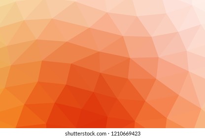 Light Yellow, Orange vector abstract mosaic abstract mosaic. Geometric illustration in Origami style with gradient.  Brand new style for your business design.