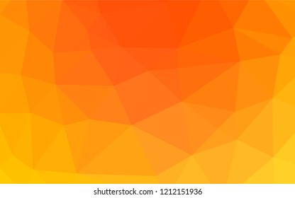 Light Yellow, Orange vector abstract polygonal texture. Creative illustration in halftone style with gradient. A completely new design for your business.