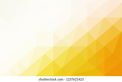 Light Yellow, Orange vector abstract polygonal texture. A vague abstract illustration with gradient. The best triangular design for your business.