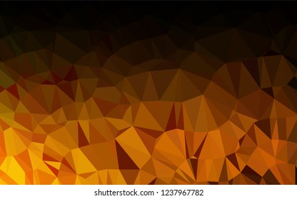 Light Yellow, Orange vector abstract polygonal texture. Triangular geometric sample with gradient.  Brand new design for your business.