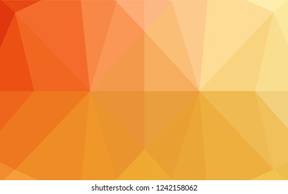 Light Yellow, Orange vector abstract polygonal texture. Geometric illustration in Origami style with gradient.  The template can be used as a background for cell phones.