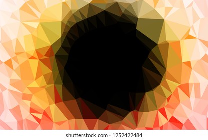 Light Yellow, Orange vector abstract mosaic backdrop. Glitter abstract illustration with an elegant design. The best triangular design for your business.